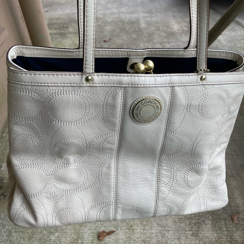 Coach all patent leather handbag